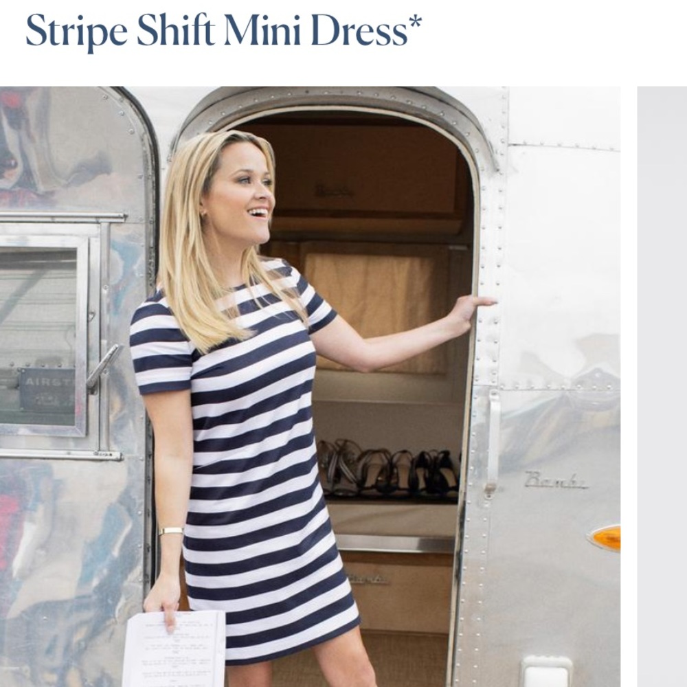Draped James Stripe Mini Shift Dress